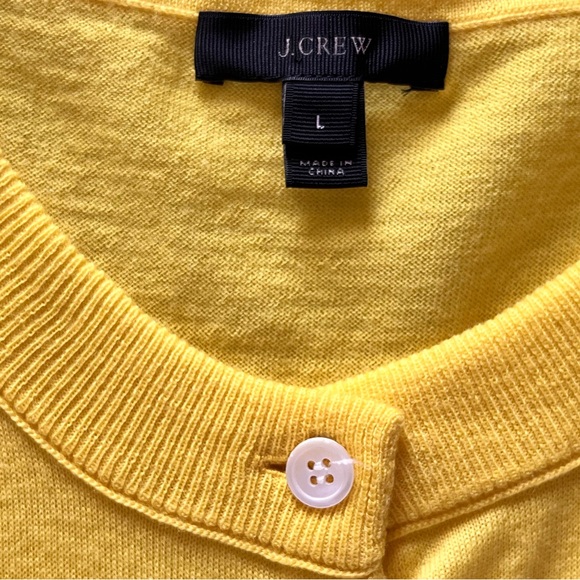 NWOT J.Crew yellow button front cardigan sweater L - Picture 3 of 7